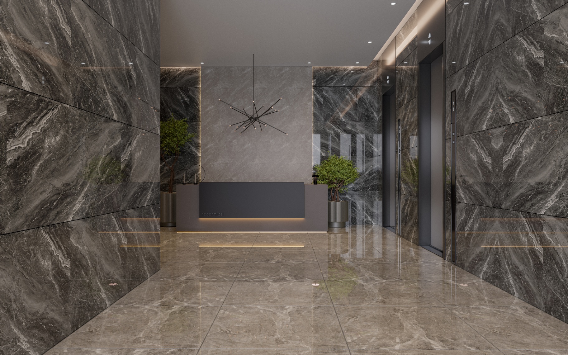 Sona Serenity marble entrance foyer with reception